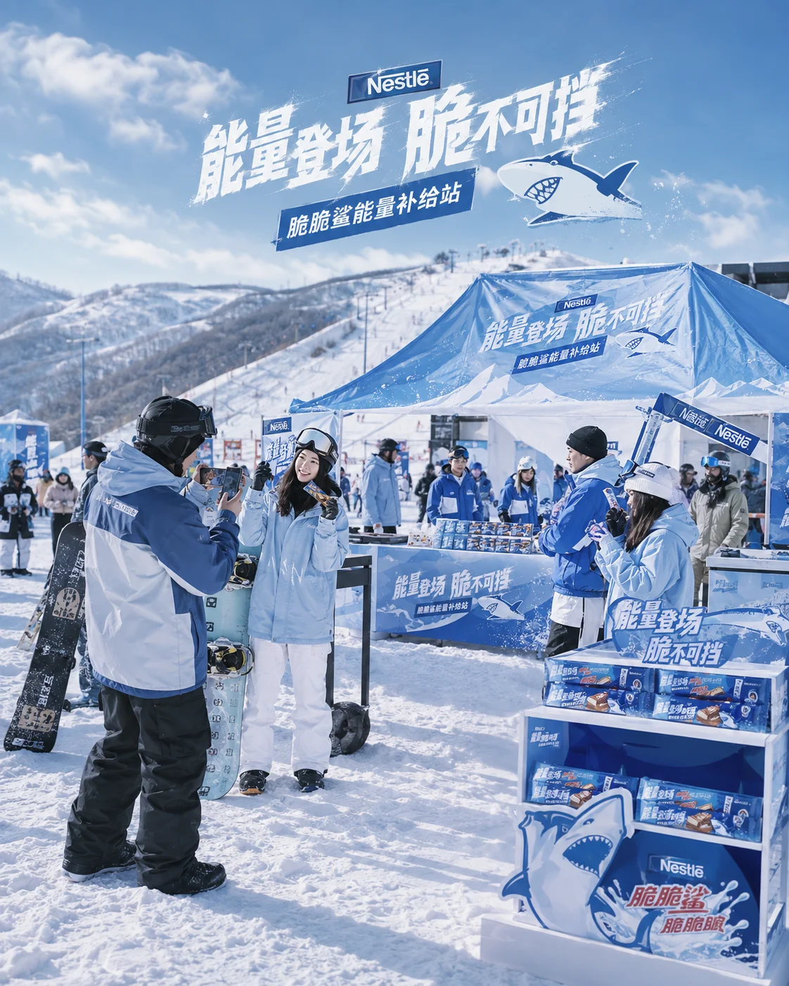 雀巢脆脆鲨雪场能量补给站体验活动